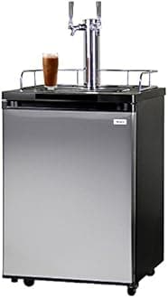 Kegco ICK20S-2 Double Faucet Javarator Cold-Brew Coffee Dispenser - Black/Stainless Steel