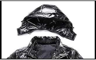 JEsilunmaMY Mens Thermal Shiny Hooded Puffer Jackets Winter Coats Water-Resistant Down Coats Insulated Puffy Padded Coat