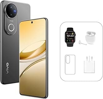 Vivo V50 5G - Satin Black 12 + 256GB | 50MP ZEISS Camera | 3D curved 120Hz AMOLED Display | 6000mAh | IP69, 4Y Battery |18 Months Warranty - UAE Version