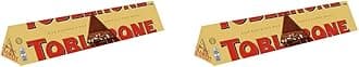 Toblerone Swiss Milk Chocolate Bar with Honey and Almond Nougat, Treat for Sharing or Christmas Gifting 750 g (Pack of 2)