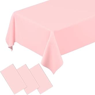 QISOLIY 3 Pcs Light Pink Tablecloth Light Pink Disposable Plastic Table Cloths for Parties Disposable, Waterproof Rectangular Light Pink Table Cover for Camping, Birthday, Party, Picnic 54 × 108 Inch