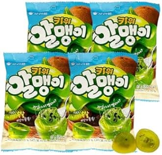 Fruit Peelable Candy - Kiwi Flavor 67g X 4pack (268g/9.46oz) Jelly Filled Gummies, Gluten Free Individually Wrapped Korean Snacks 한국 과일맛 젤리