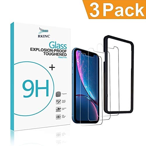 RKINC Screen Protector Apple iPhone Xs Max (Clear, 3 Packs) 0.33mm iPhone Xs Max Tempered Glass Screen Protector Super Clarity [3D Touch] [Installation Tray Included] Case Friendly XS Max