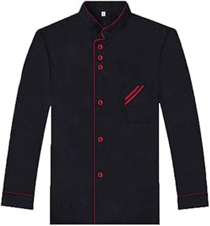DOITOOL Professional Chef Jacket - Unisex Long Sleeve Kitchen Restaurant Chef Jacket - Hotel Kitchen Uniform for Men and Women Size XL (Black)
