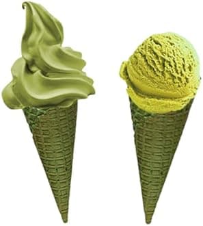 AussieBlends Waffle Ice Cream Cones Bulk For Soft Serve, Gelato, and Scooped Ice Cream, Waffle Cones Bulk, Matcha Green Tea Cone Flavor, 312 Count (Matcha, Regular Size)