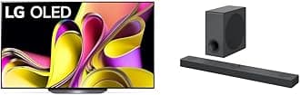 LG B3 Series 55-Inch Class OLED Smart TV OLED55B3PUA, 2023 - AI-Powered 4K TV, Alexa Built-in S80QY 3.1.3ch Sound bar with Center Up-Firing, Black
