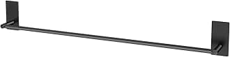 JS Towel Rail Self Adhesive, 80cm Black Bathroom Towel Holder, Stick-on Wall Mounted Towel Rack, SUS304 Stainless Steel, No Drilling