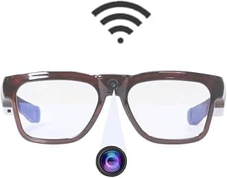 OhO 64GB WiFi Camera Glasses,Streaming Videos & Photos from Glasses to App with Ultra Full HD Camera and Blue Light Blocking Lens