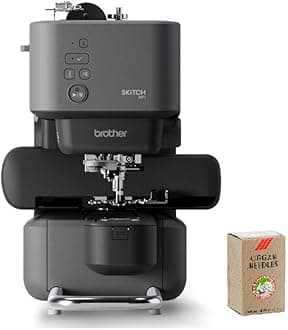 Brother PP1 Skitch Single-Needle Embroidery Machine and SAEMB7511 100-Piece 75/11 Embroidery Needles