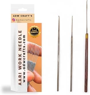 Aari & Tulip Needle Set – Beads, Zardoshi & Thread Work Combo – 3-Piece Kit for Professional Embroidery & Aari Craft