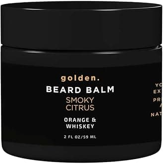 Golden Grooming Beard Balm | Unique Masculine Scent | Shea Butter for Beard Growth | Tames, Moisturizes & Styles – Limited Edition Smoky Citrus, 2oz
