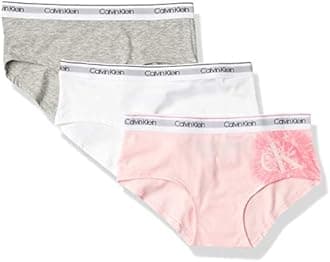 Calvin Klein Girls' Modern Cotton Hipster Underwear Multipack