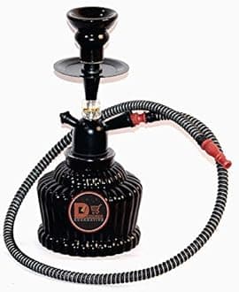 Designer Decorative Glass Hookah Pot (Black)