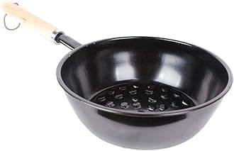 Chimney Starter Safe Wood Handle BBQ Grill Tools Charcoal Starter Basket Pot Portable Outdoor Camping Barbecue Brazier Charcoal Fire Pot Charcoal Chimney Starter Pot