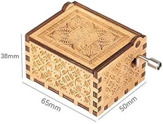 Beauty and The Beast Music Box Hand Crank Wooden Musical Boxes Music Box - Unique Gift (Wood, Beauty and The Beast)