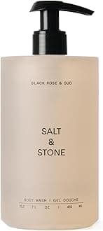 Salt & Stone Body Wash for Women & Men | Black Rose & Oud | Hydrating Gel Cleanser | Clean & Soften Skin | Made with Niacinamide & Hyaluronic Acid | Free From Parabens, Sulfates & Pthalates 15.2 fl oz