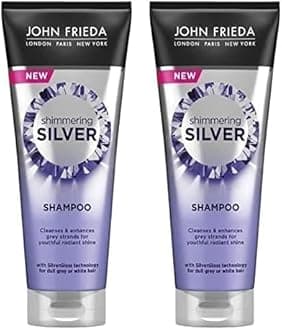 Shimmering Shampoo for Dull Grey or White Hair, Silver, 250 ml (Pack of 2)