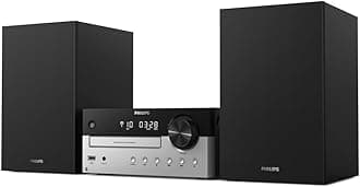 Philips M4205/12 Micro Hi-Fi Music System with Bluetooth | 60W RMS | CD, MP3-CD, USB, FM | Bass-Reflex Loudspeakers | USB Port for Charging