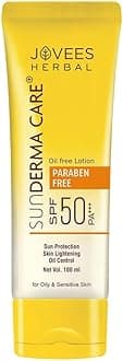 Jovees Herbal Sun Derma Care Lotion Sunscreen SPF 50 PA+++ Broad Spectrum, UVA/UVB Protection | Oil Free, Quick Absorption & Lightweight | Sunscreen For Men/Women 100ml