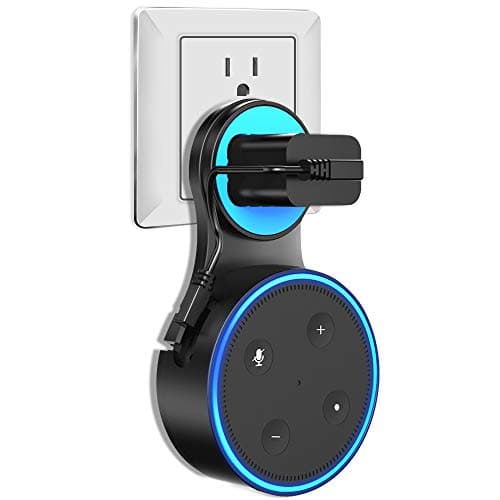 Vanelc Outlet Wall Mount Hanger Stand for 2nd Generation, Wall Mount Space-Saving Solution for Your Smart Home Speakers Without Messy Wires or Screws-Black, 1PCS