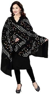 RANI SAAHIBA Women's Cotton Dupatta (SKRDD1503, Black)
