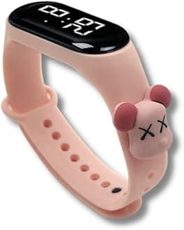 Digital Dial Waterproof Stylish & Fashionable Wrist Smart Watch LED Band for Kids, Colorful Cartoon for Boys & Girls (Removable Silicon Strap) (Brown Mouse)