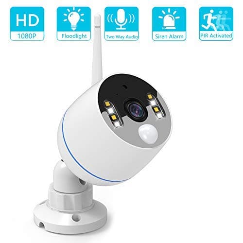 YESKAMO Wireless Security Camera Outdoor 3MP Floodlight IP Camera Audio Camera with Siren Alarm,Two Way Talk, Color Night Vision, Motion Detection
