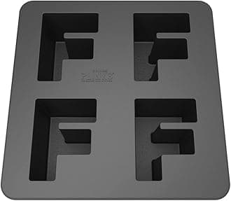 DRINKSPLINKSSilicone Ice Cube Mold Tray - Custom Letter F. Personalized Monogram Big Ice Cube Molds for Whiskey, Bourbon, Cocktails, and Customized Gifts with Initials. Alphabet Mold for Every Name.