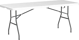 Goplus 6ft Folding Table, Rectangular, White, Heavy-Duty, Portable, Utility, Indoor Outdoor, 71” x 29” x 29”