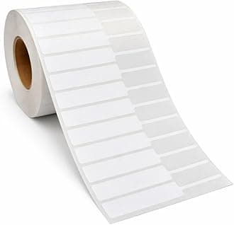 Jewellery Barcode Labels – 100mm x 15mm | 65mm x 15mm Print Area | Glossy Polyester | Fully Self-Adhesive Price Stickers | 1 Roll (2000 Labels) | Use Resin Ribbon for Printing