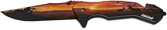 Outdoorsmen Pocket Knife - Outdoor Knives, Wildlife Pocket Knife, Digital Printing On Blade - Hunting Accessories For Men - Cool Folding Knife With Pocket Clip - 420 Stainless Steel Blade - Unique Designs for Outdoorsmen & Collectors