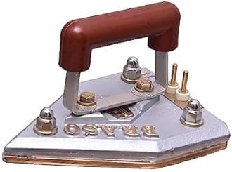 BRASO laundry iron 12 pound [5.6 kg weight ] brass base 900 watt PRO-L with connection lead wire and connector