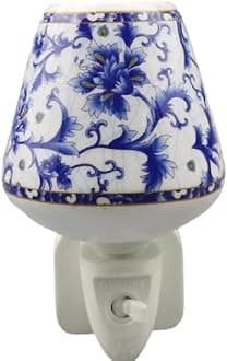 Durable and Clasic LED Night Light - Colorful Floral Ceramic Decorative Light...