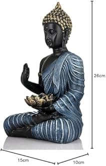 Polystone Home Decor Decoration Buddha Idol Statue Showpiece Gift Gifting Item-BLU_BLK-DB2-(21)