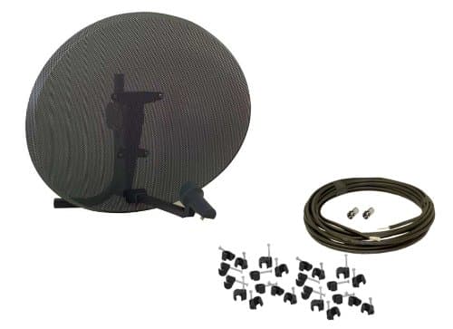 Zone 2 Satellite Dish and Quad LNB with Cable installation kit