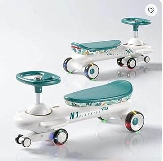 Wiggle Car for Kids-Swing Car, Ride-on Toy with LED Flashing Wheels No Batteries, Uses Twist,Turn, Wiggle Movement to Steer, Ride-on Toy for Boys Girls 3 Year Old and Up (Green Timber Glider)