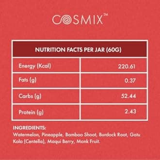 Cosmix Feel Good Skin | For Nourished and Healthy Skin| Supports Collagen Production | Superfood Blend with Bamboo Shoot & Centella | 60g (Jar + Refill Pouch) - 40 servings each | Plant Based