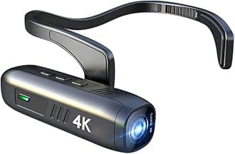 4K 30FPS Head Mounted Camera Wearable WiFi Video Camera Camcorder Webcam 120°Wide Angle Lens Anti-shake Built-in Battery APP Control for Vlog Video Recording