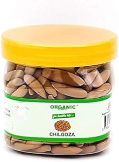 Organic Cart Natural Chilgoza with Shell - Pine Nuts/Neja Magaz 100 Grams Pack Fresh Crop