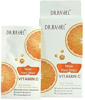 DR.RASHEL Vitamine C Nose Strips with Hazel Extracts Observes Dirt & Oil, Cleanses Pore & Remove Blackheads | 10 Strips x 2 (Pack of 2)