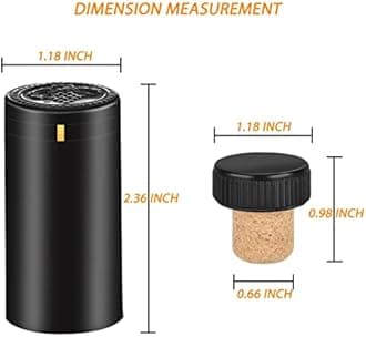 PVC heat shrink capsules 40 count matte black and 40 Pcs bottle seal cork, wine shrink wrap sleeves caps tops wine bottle corks capsules for making cellars and home use