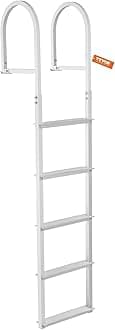VEVOR Removable Dock Ladder 3/4/5 Steps, 350/500lbs Load Capacity, Aluminum Swim Ladders, Pontoon Boat Ladder with Nonslip Design for Lake, Marine Boarding, Pool
