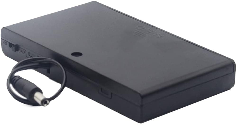 8x1.5V AA Battery Holder Case Box with DC 5.5x2.1mm Male Connector ON/Off Switch with Cover Pack of 2 (12V)