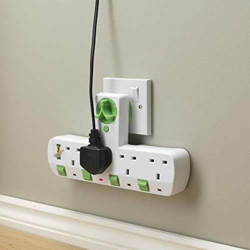 Chums Roto Socket Adaptor Plug Extension 4-Way Reversible Lock With Surge Protection Multi