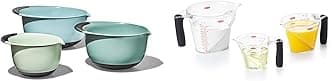 Good Grips 3-Piece Plastic Mixing Bowl Set + OXO Good Grips 3-Piece Angled Measuring Cup Set