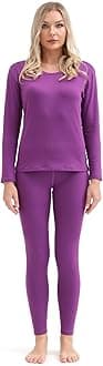 PISIQI Thermal Underwear Women Ultra-Soft Long Johns Set Base Layer Skiing Winter Warm Top & Bottom