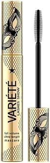 Eveline Cosmetics Variété Variété Volumizing and Lengthening Mascara - Long-Lasting, Smudge-Proof Formula with Intense Black Pigmentation, 10 ML