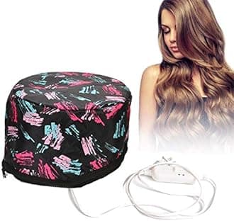Alotlucky Hair Thermal Steamer Treatment SPA Cap Nourishing Care Hat with Adjustable Temperature Control,Moisturize and Nourish, Hair Care for Home Use(Black)