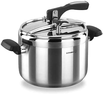 Turbo 7 Quart Stove Top Pressure Cooker Stainless Steel Cookware Induction Compatible, Manual Slow Cooker, Rice Cooker, Steamer, Saute, Yogurt Maker and Warmer