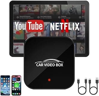 EXBLACK 3 in 1 Wireless CarPlay Adapter 2025 Upgraded,Wireless CarPlay & Android Auto Adapter Built in Netflix YouTube Support TF Card, Video Box for Cars & iOS Android Mobile Phones (2GB+16GB)
